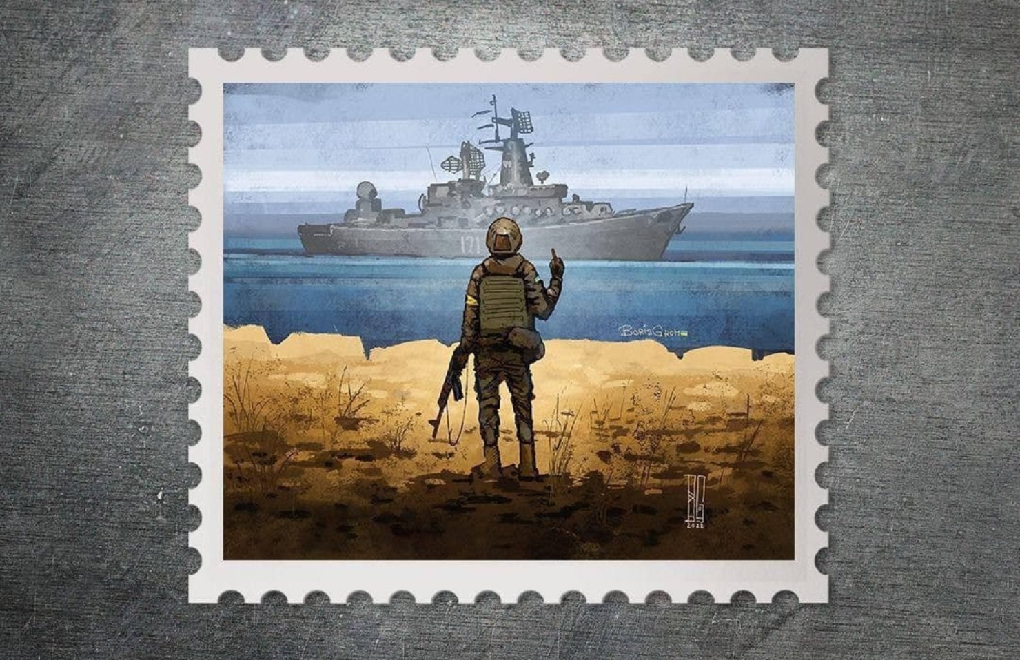 “Русский военный корабль, иди нах..й!” — “Укрпочта” определила лучший эскиз для почтовой марки